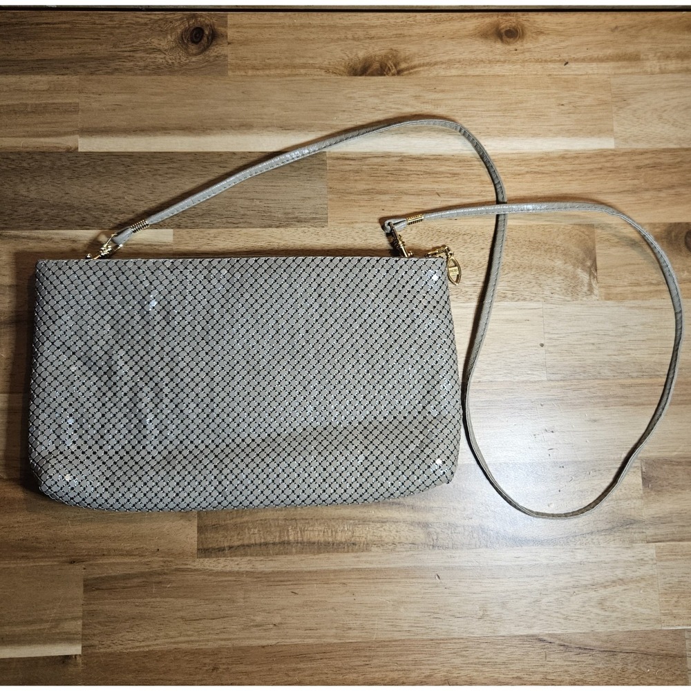 Metal Mesh Purse Vintage Inspired Tan Evening Bag